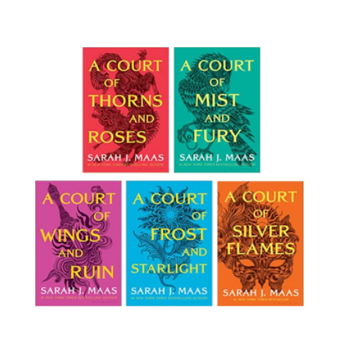 Five book covers for Sarah J. Maas's 'A Court of.