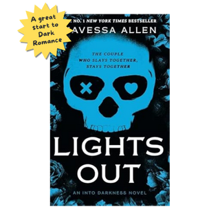 Book cover of 'Lights Out' by Avessa Allen with a blue skull design on a dark background.