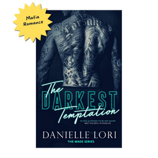 Book cover of 'The Darkest Temptation' by Danielle Lori with tattooed characters and 'Mafia Romance' tag.
